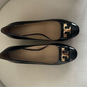 Tory Burch Black Heels with Gold Accent